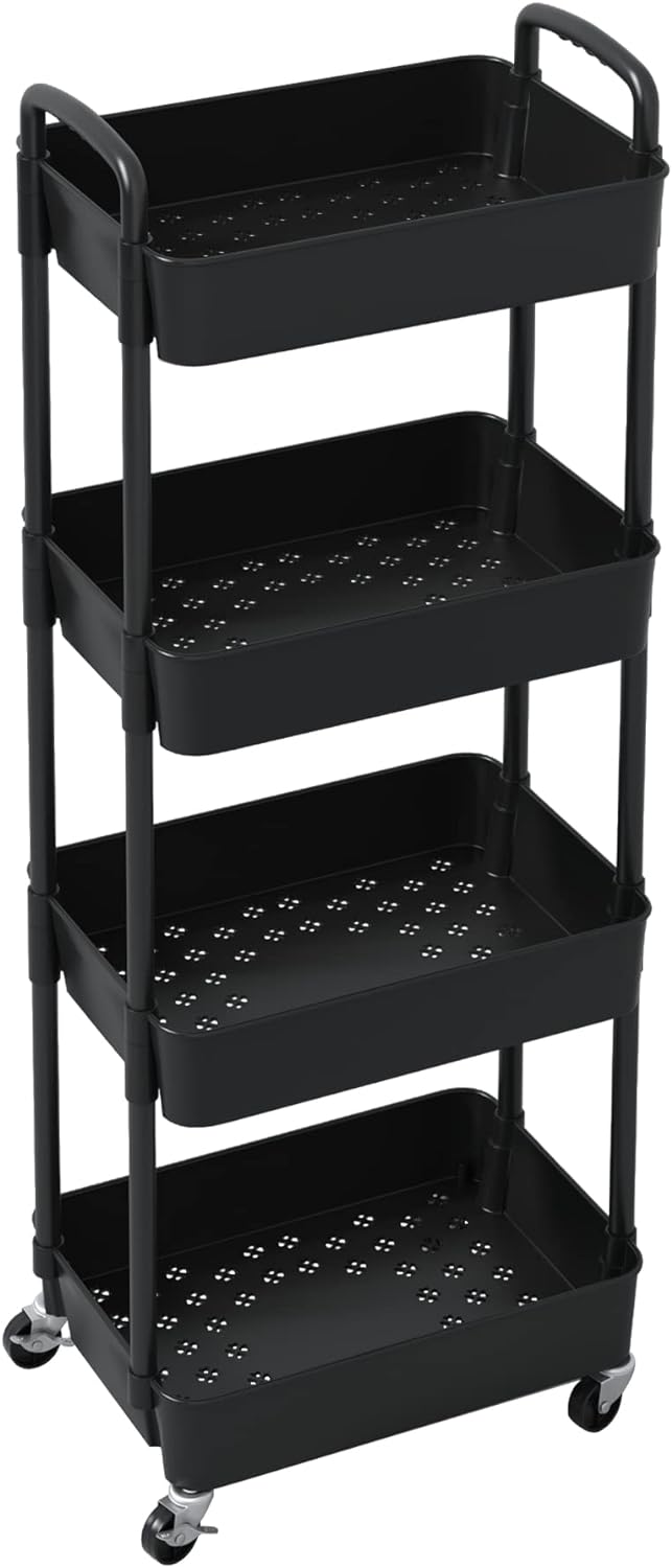Plastic Rolling Utility Cart, Storage Trolley, Movable Storage Organizer, Storage Cart -3 Tier Plastic Rolling Utility Cart, Storage Trolley, Movable Storage Organizer, Storage Cart -3 Tier